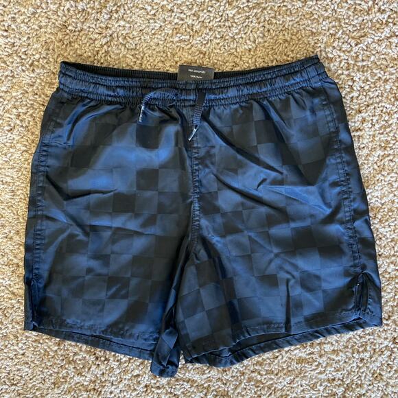 Umbro Black Checkerboard Soccer Athletic Shorts Y2K Retro Look Unisex Youth XS - Picture 1 of 10
